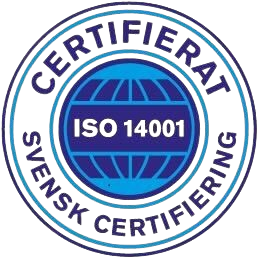 ISO 14001-certifieringslogotyp för miljöledning.